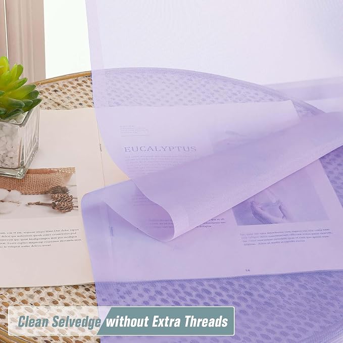 Sheer Curtains for Window 96 Inches Long 2 Panels, Soft Airy Light Filtering - Image 2
