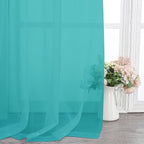Chyhomenyc Turquoise Sheer Curtains 108 Inches Long - Image 7