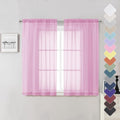 Lecloud Light Pink Sheer Curtains 54 Inch Length 2 Panels, Voile Airy Drapes by Lecloud
