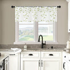 MRTREES Sheer Curtain Valance Rod Pocket, 2 Panels Leaves Embroidered Christmas - Image 7