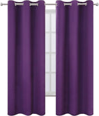 LEMOMO Purple Thermal Blackout Curtains/42 x 95 Inch/Set of 2 Panels Room - Image 2