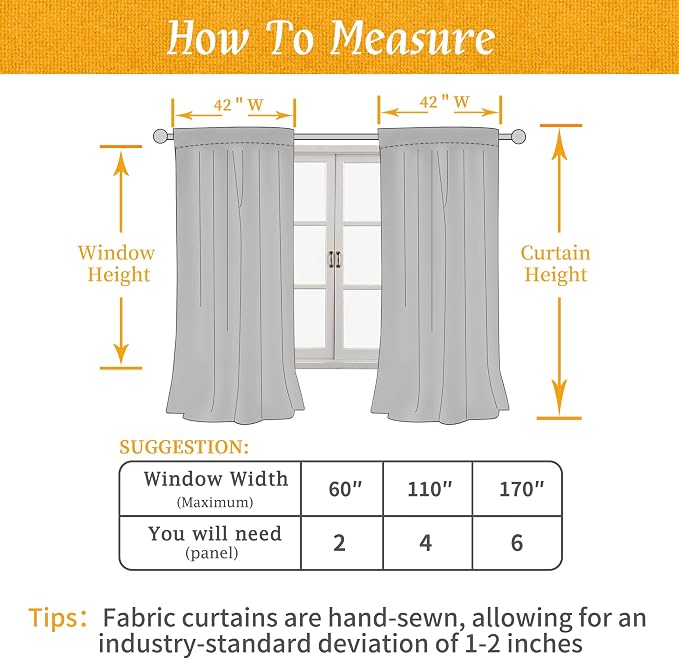 LAMIT Bedroom Linen Curtains 45 Inch Long, Light Filtering Neutral Window - Image 8