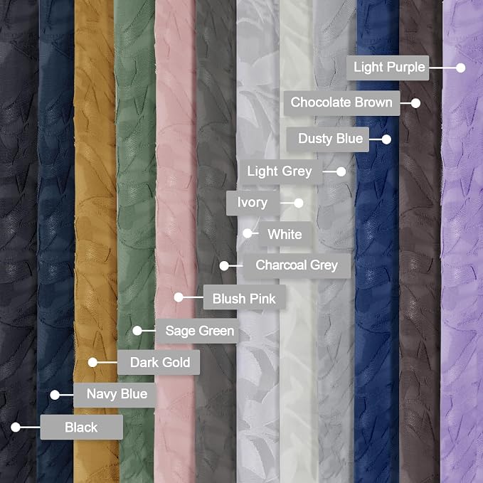 Lecloud Leia Jacquard Textured Navy Blue Sheer Valances - Image 6