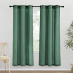 NICETOWN Olive Green Thick Linen Curtains 72" Length, Grommet Privacy Window by NICETOWN