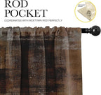 Emvency 4 Pack Valances Window Treatments, Abstract Dark Brown Art Painting - Image 3