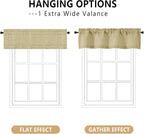 OVZME Valance for Windows, Light Filtering Faux Linen Textured Small Short - Image 3