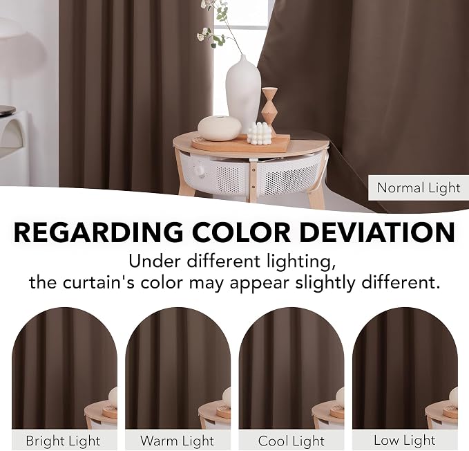 Deconovo Blackout Curtains, Thermal Insulated, W52 x L84 2 Panels, Back Tab - Image 6