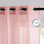 NICETOWN Baby Pink Sheer Curtains 96 Inches Long, Grommet Airy & Lightweight - Image 2