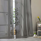 Sheer Grey Curtains for Bedroom Living Room 54 Inch Length 2 Panels Set - Image 8
