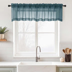 Valances for Windows 14 inch Length 2 Panels, Small Voile Sheer Curtains for by Home
