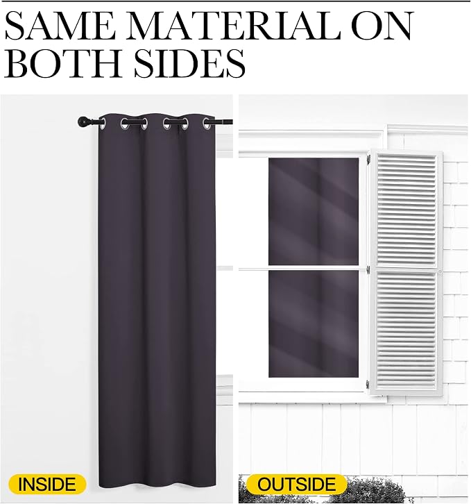 NICETOWN Blackout Curtains for Bedroom, 42 W by 80 L, Thermal Insulated - Image 5