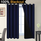 Yakamok Total Blackout Curtains, 2 Thick Layers Completely Blackout Thermal - Image 2