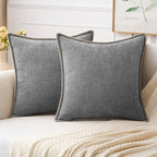 MIULEE Pack of 2 Couch Throw Pillow Covers 20x20 Inch Dark Gray Farmhouse by MIULEE
