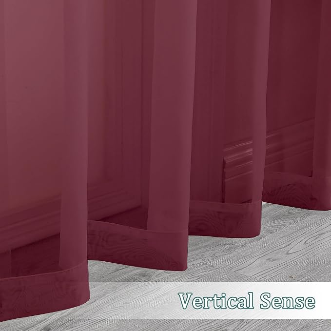 Chyhomenyc Burgundy Sheer Valances - Image 9