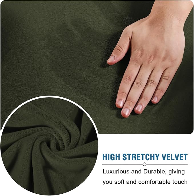 H.VERSAILTEX Rich Velvet Stretch 2 Piece Cover Chair Slipcover Sofa Cover - Image 5