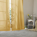 Lecloud Gold Sheer Curtains 96 Inches Long 2 Panels, Breathable Solid Voile - Image 8