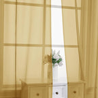 Chyhomenyc Gold Sheer Curtains 84 Inches Long 2 Panels, Light Filtering Gold - Image 9