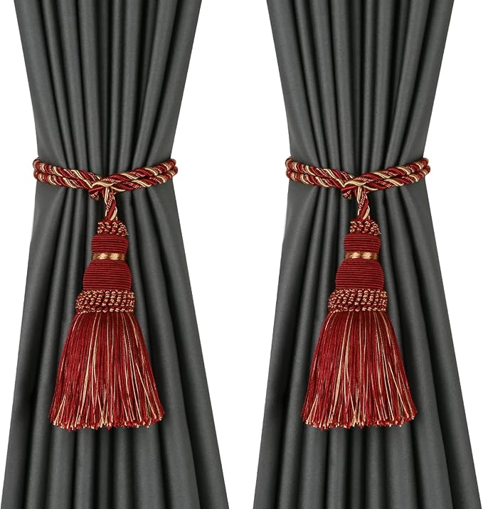 Fenghuangwu 2 Pack Curtain Tie Backs Rope Tassels by fenghuangwu