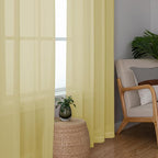 Chyhomenyc Mustard Yellow Sheer Curtains 54 Inches Long, Light Filtering Window - Image 7