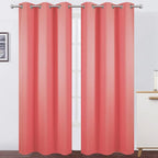 LEMOMO Blackout Curtains 42 x 84 inch/Coral Curtains Set of 2 Panels/Thermal by Lemomo