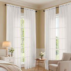 OVZME Ivory Bedroom Curtains 2 Panel Sets 90 Inch Length, 59 Inch Extra Wide - Image 7