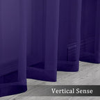 OWENIE Purple Sheer Curtains 96 Inch Length, Elegant Sheer Curtains - Image 6
