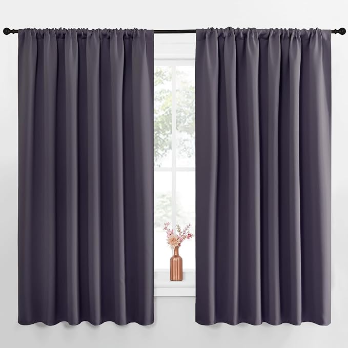 NICETOWN Blackout Curtains for Bedroom, 1 Pair, 62 by 63-inch, Window Treatment by NICETOWN