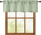 OWENIE Light Green Valances for Windows 1 Pcs, Light Filtering Textured by OWENIE