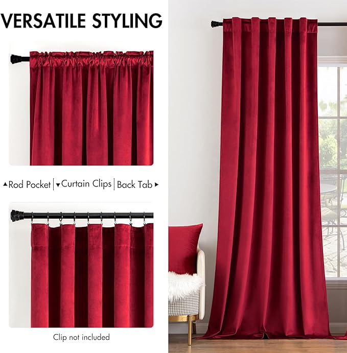 MIULEE Velvet Curtains 90 inches - Image 2