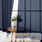 Gwine Navy Blue Sheer Curtains 96 Inches Long 2 Panels, Elegant Window - Image 7