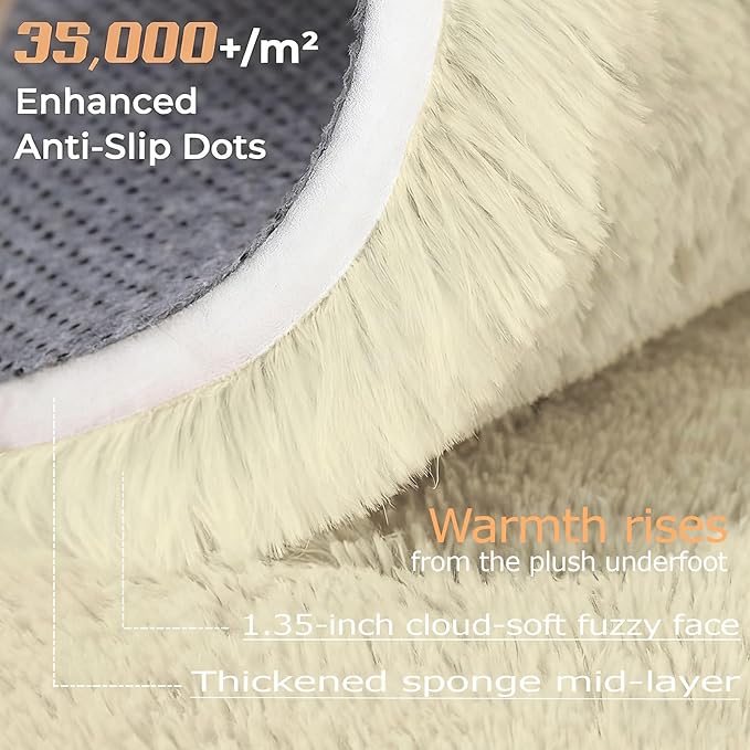 5x8 Area Rug for Living Room: Fluffy Shag Soft Washable Rugs Fuzzy Plush Indoor - Image 5
