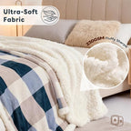 PU MEI Sherpa Fleece Throw Blanket 80" x 90" Full/Queen Reversible Plush Fluffy - Image 4