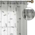 HOMEIDEAS Light Grey/Gray Sheer Curtains 52 X 84 Inches Long 2 Panels - Image 5