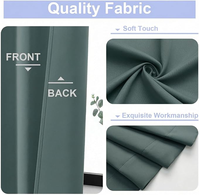 Simplebrand Ava Dark Green Short Blackout Curtains - Image 3