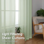 OVZME Light Green Sheer Curtains 54 Inches Long 2 Panels - Image 6