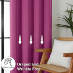 Simplebrand Ava Hot Pink Short 36 Inches Blackout Curtain 2 Panels Set - Image 8