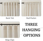 RYB HOME 108 inches Long Farmhouse Boho Curtains, Semi Sheer Thick Linen Light - Image 7