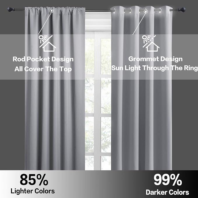 RYB HOME Blackout Privacy Bathroom Window Curtains, Short Thermal Insulated - Image 6