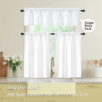 Valances for Windows, Light Filtering Faux Linen Textured Small Short Valance - Image 6
