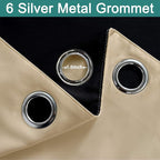 Yakamok Beige 100% Blackout Curtains, Thermal Insulated Total Blackout Drapes - Image 6