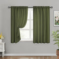 HOMEIDEAS Non-See-Through Olive Green Privacy Sheer Curtains, 52 X 45 Inches by HOMEIDEAS