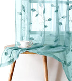 HOMEIDEAS Turquoise Aqua Sheer Curtains 52 X 96 Inches Length 2 Panels - Image 7