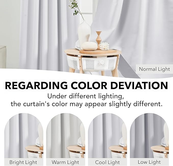 Deconovo Blackout Curtains, Thermal Insulated, W52 x L84 2 Panels, Back Tab - Image 3