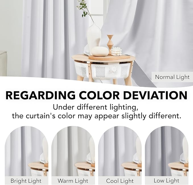 Deconovo Blackout Curtains Back Tab and Rod Pocket Thermal Insulated Curtain - Image 4