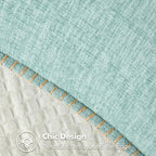 MIULEE Pack of 2 Couch Throw Pillow Covers 18x18 Inch Coastal Aqua Blue - Image 2