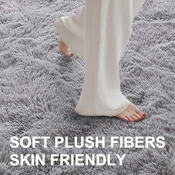 4x6 Ft Shag Rugs for Bedroom Living Room, Ultra Soft Fluffy Furry Area Rugs for - Image 4