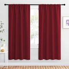 NICETOWN Christmas Burgundy Red Blackout Curtains 72 inches Long, Privacy Room by NICETOWN