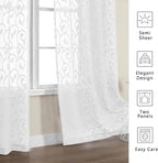 OWENIE Furman Sheer White Curtains 84 inches Long - Image 3