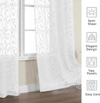 OWENIE Furman White Sheer Curtains 54 Inch Length 2 Panels Set - Image 4