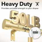 Extra Long Curtain Rods for Windows 32 to 170 Inch, 1 Inch Gold Heavy Duty - Image 6